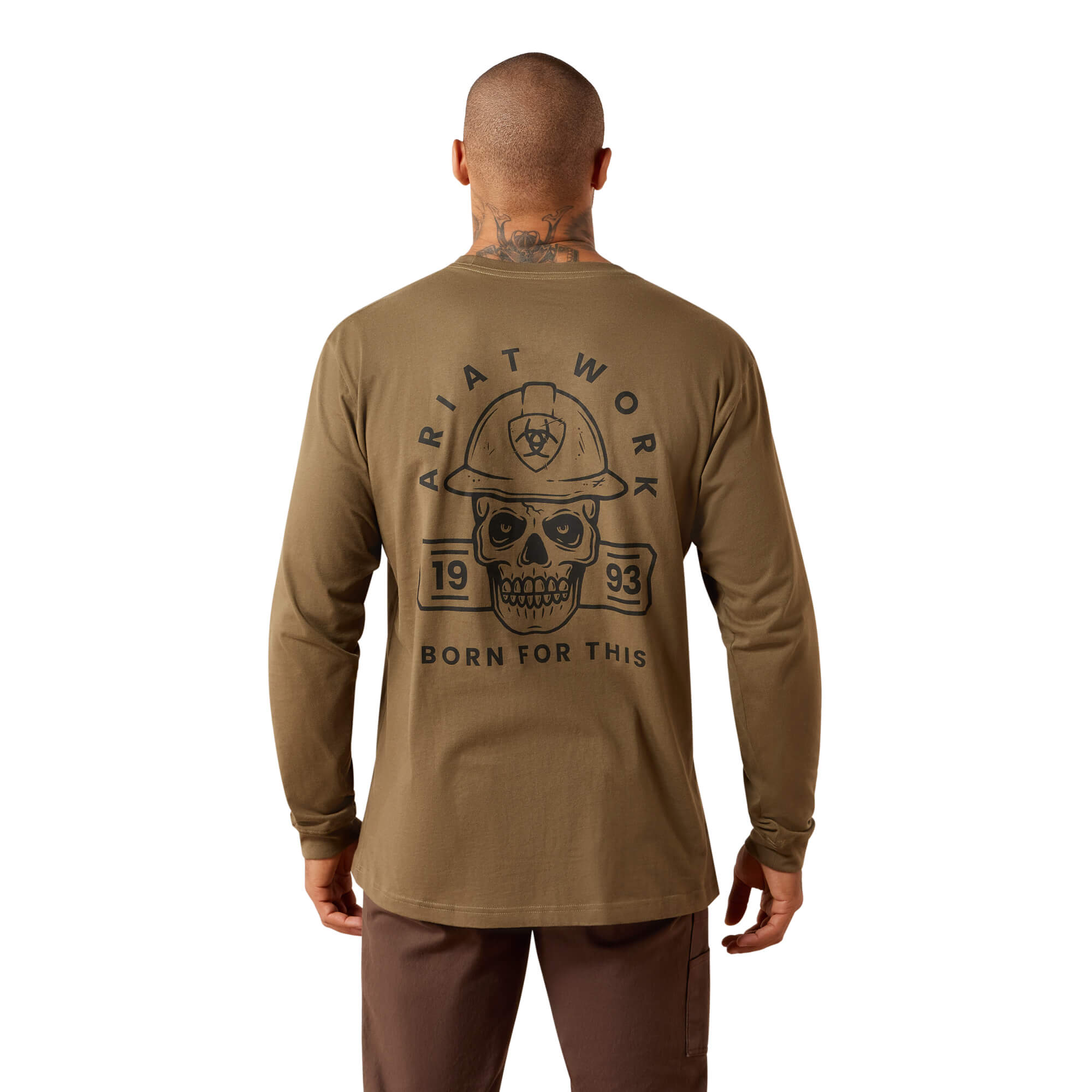 Men's Rebar Cotton Strong Hardhead T-Shirt in Canteen, Size: Small by Ariat