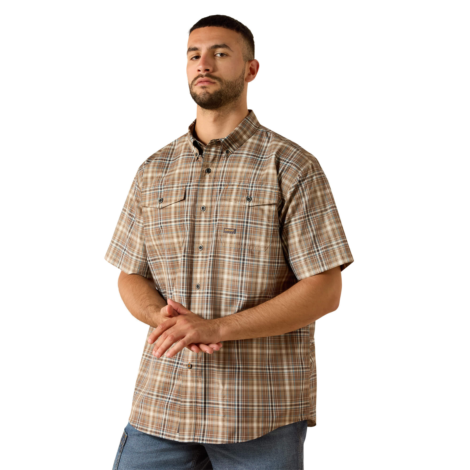 Men's Rebar Made Tough VentTEK DuraStretch Work Shirt in Pinecone, Size: XL-T by Ariat