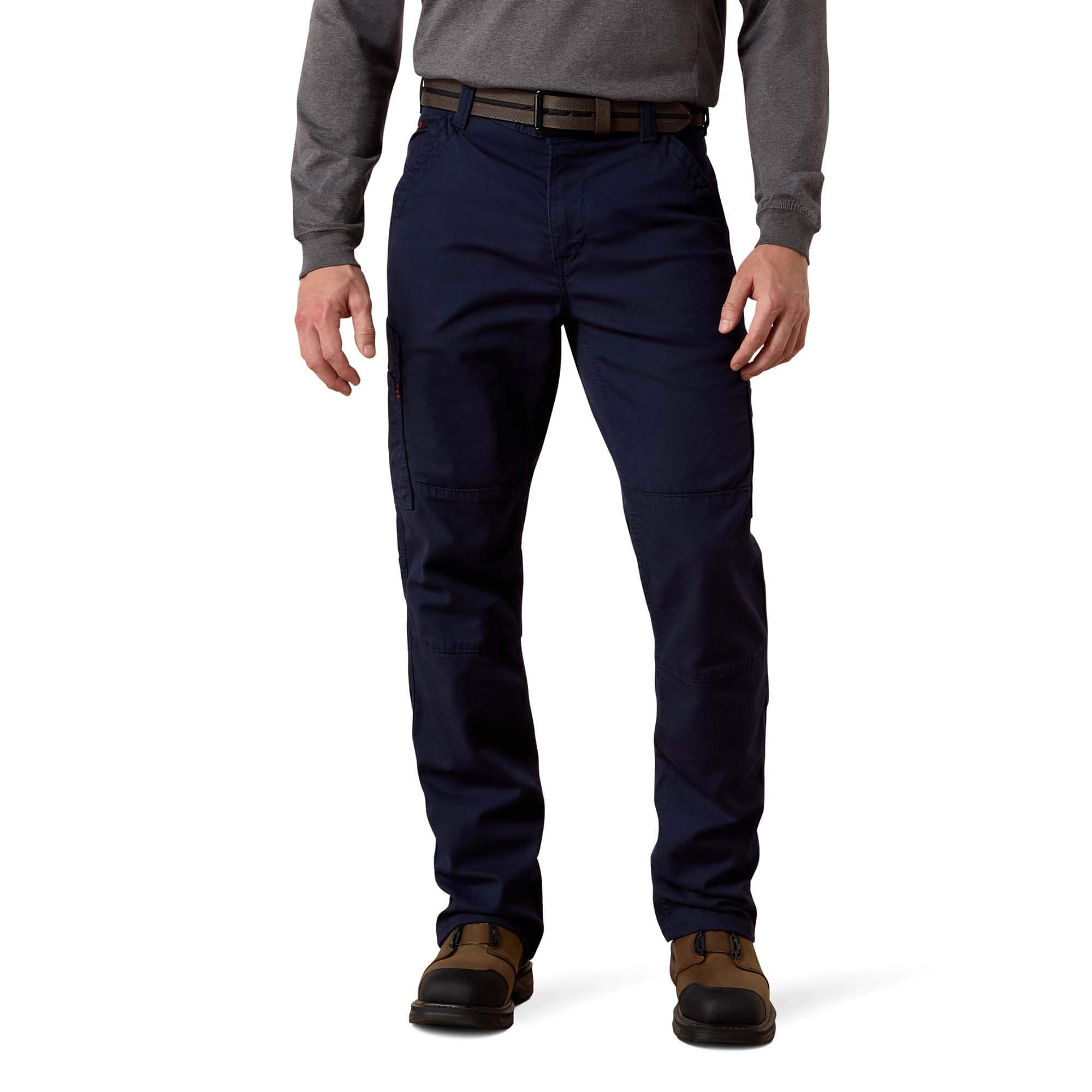 Men's FR M5 Stretch DuraLight Canvas Stackable Straight Leg Pant in Navy, Size: 36 X 38 by Ariat