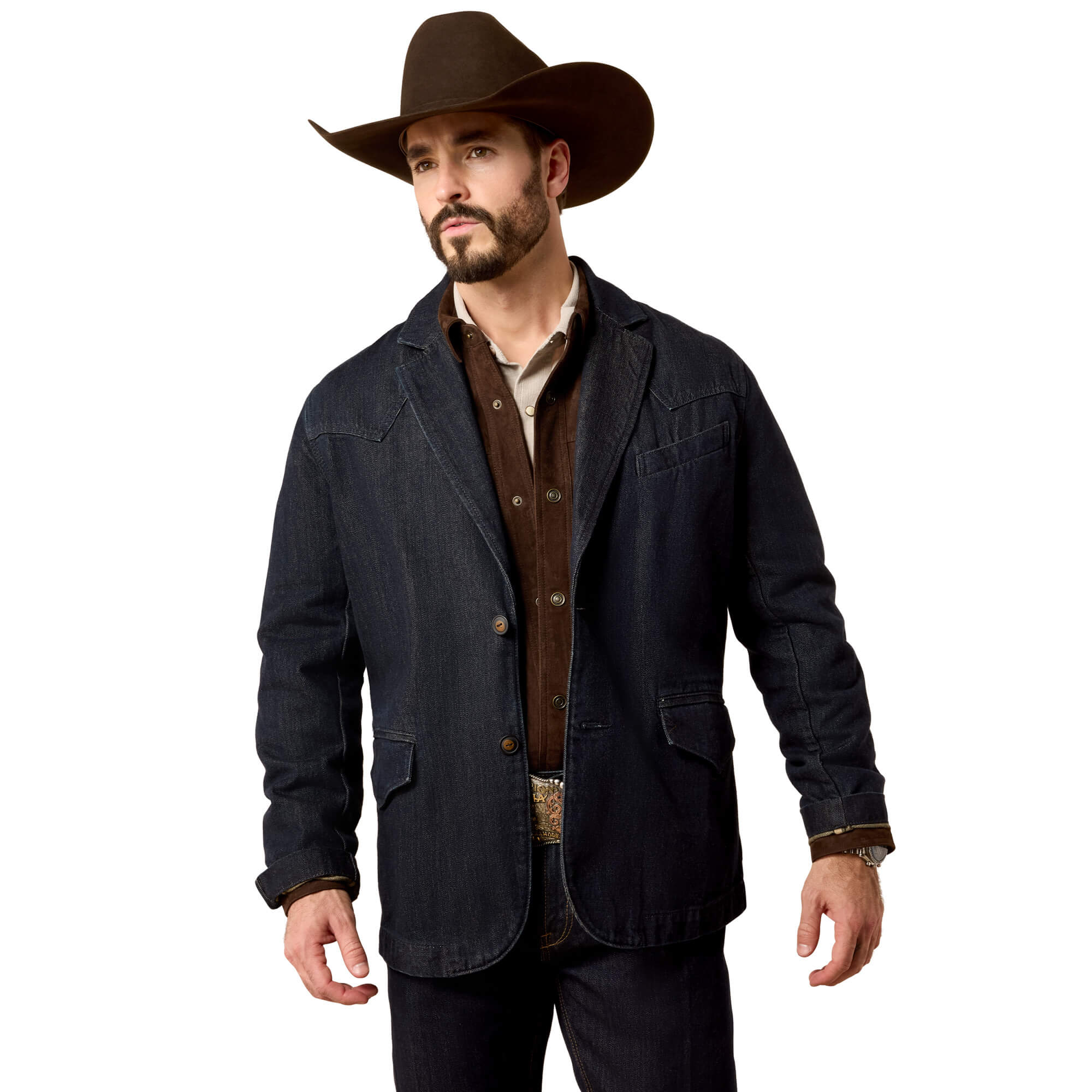 Men's Denim Blazer Jacket in Edwin Cotton/Polyester/Elastane, Size: Small by Ariat