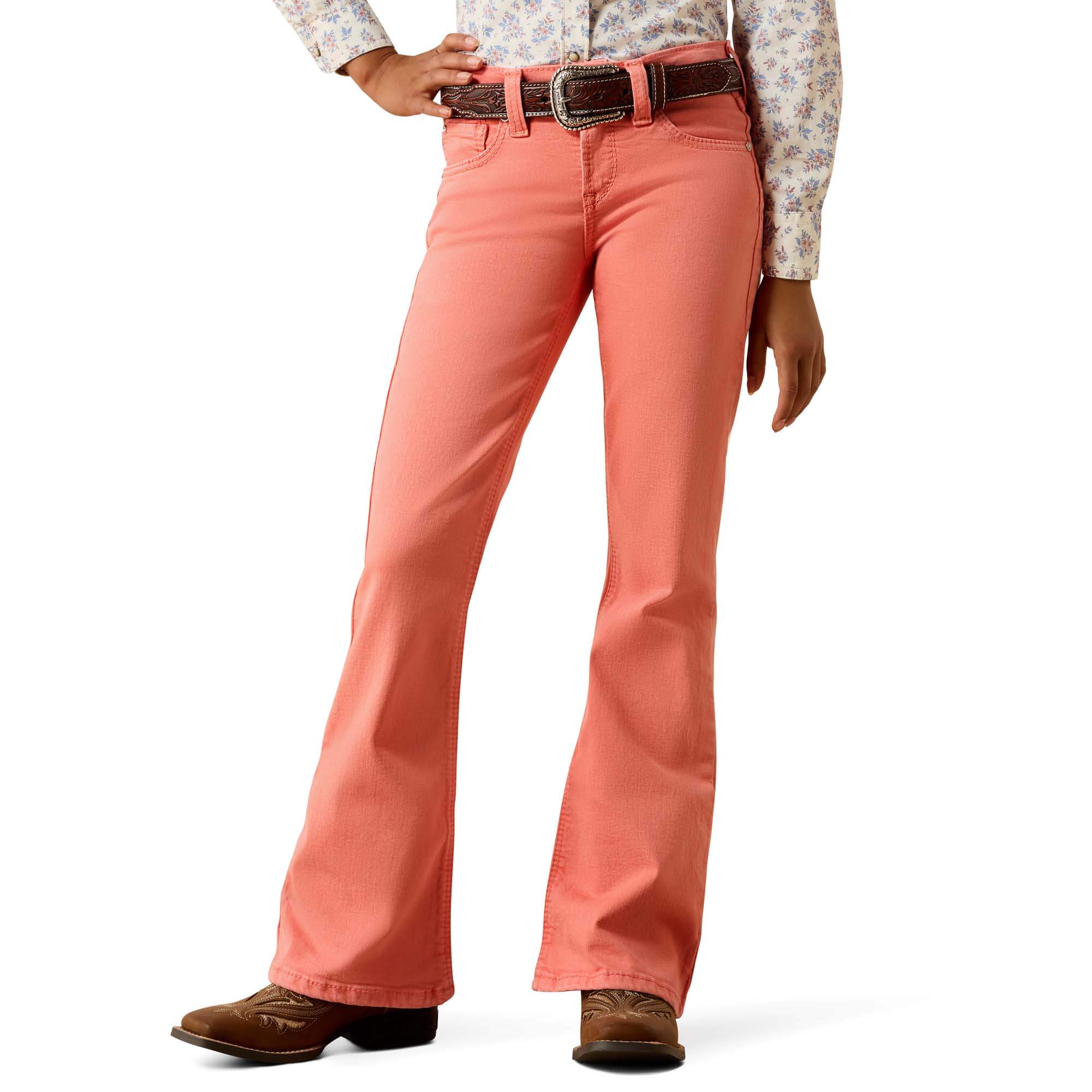Kid's Ella Flare Jeans in Peach Regular by Ariat