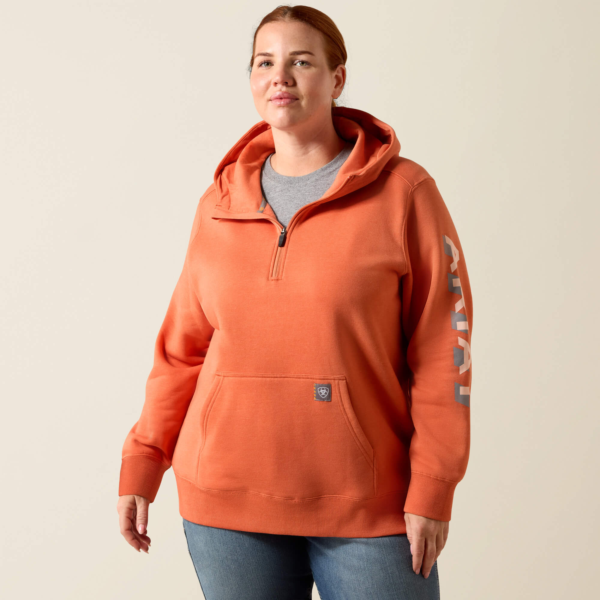 Rebar Lightweight Logo 1/2 Zip Hoodie - thumbnail 3