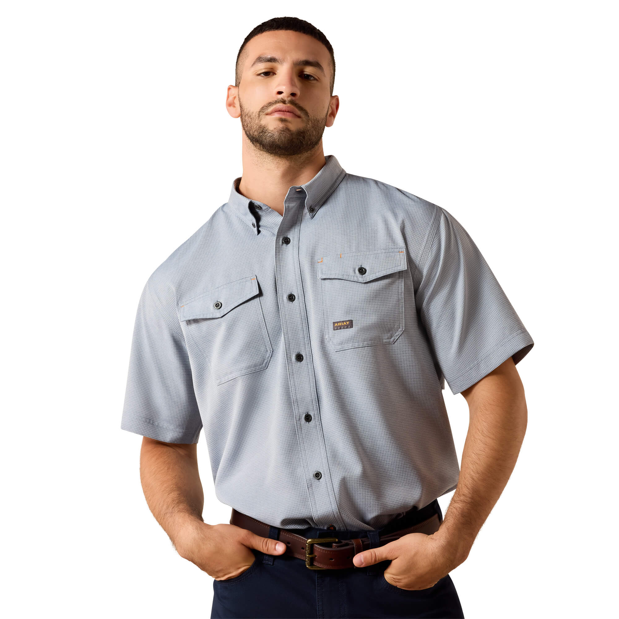 Men's Rebar Made Tough VentTEK DuraStretch Work Shirt in Dark Denim, Size: XL-T by Ariat