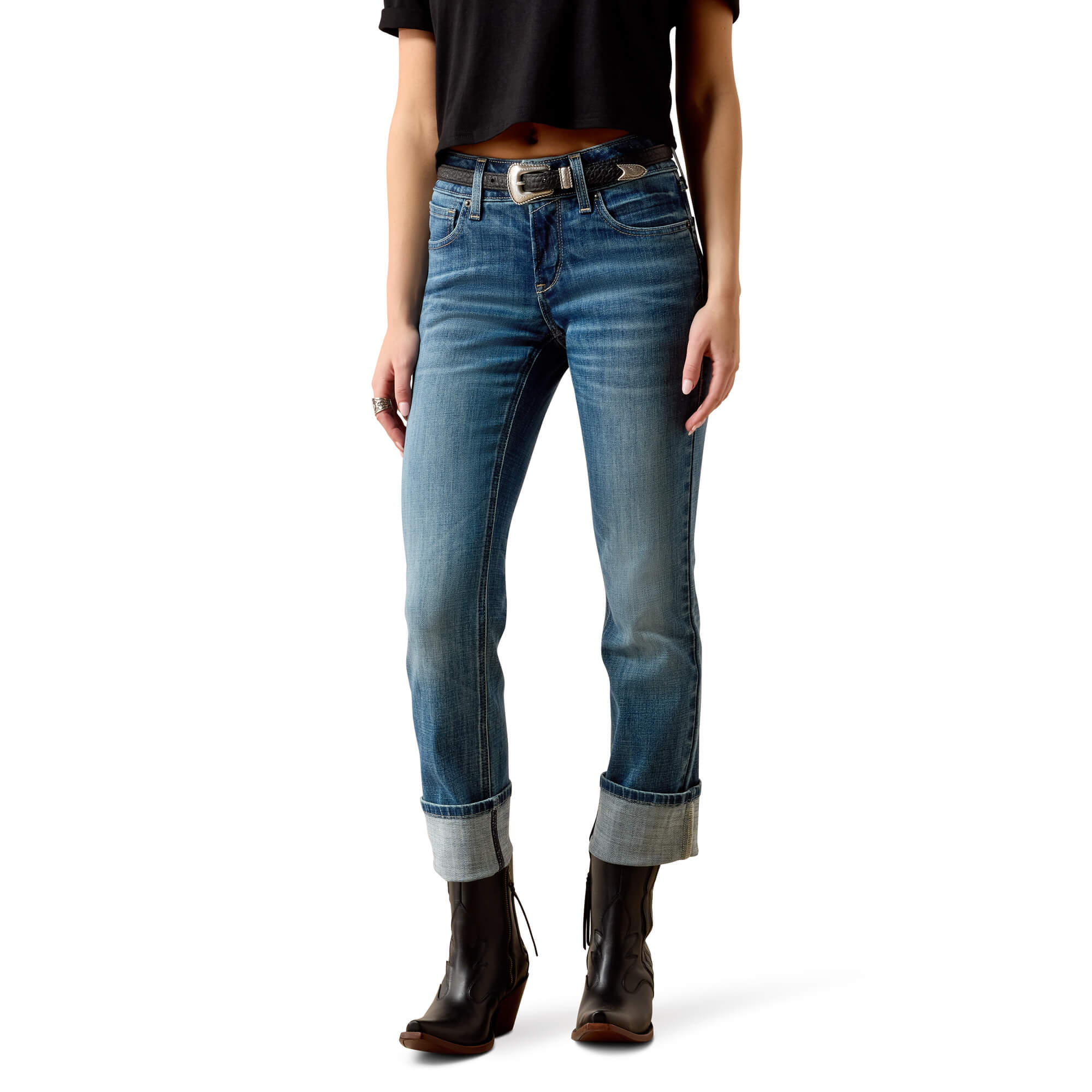 Women's Perfect Rise Silvie Straight Leg Crop Jeans in Glenwood Regular by Ariat