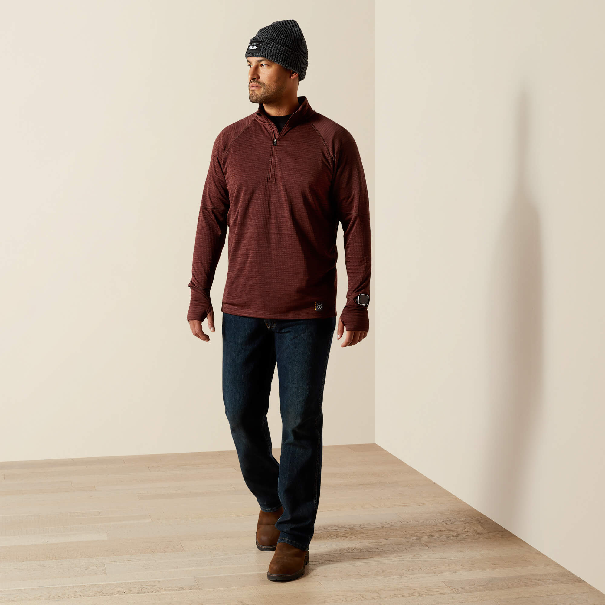 Rebar Gridwork Baselayer 1/4 Zip T-Shirt - thumbnail 3