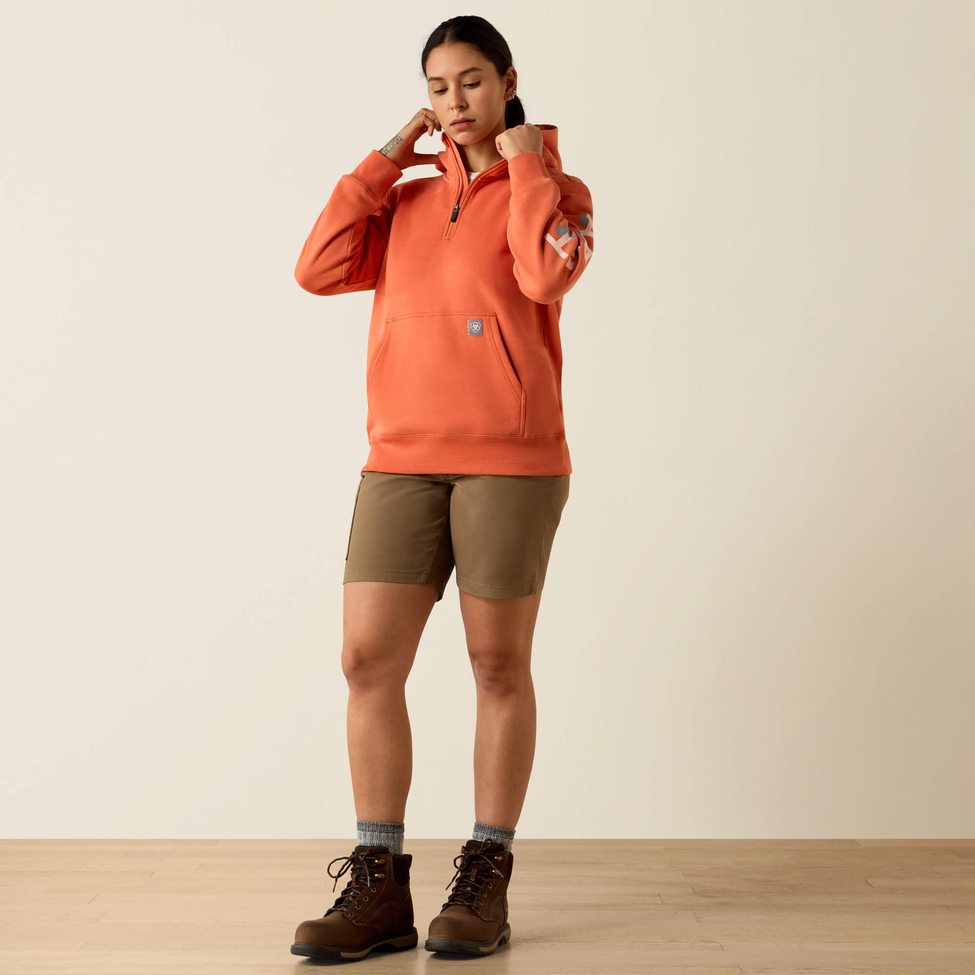 Rebar Lightweight Logo 1/2 Zip Hoodie - thumbnail 5