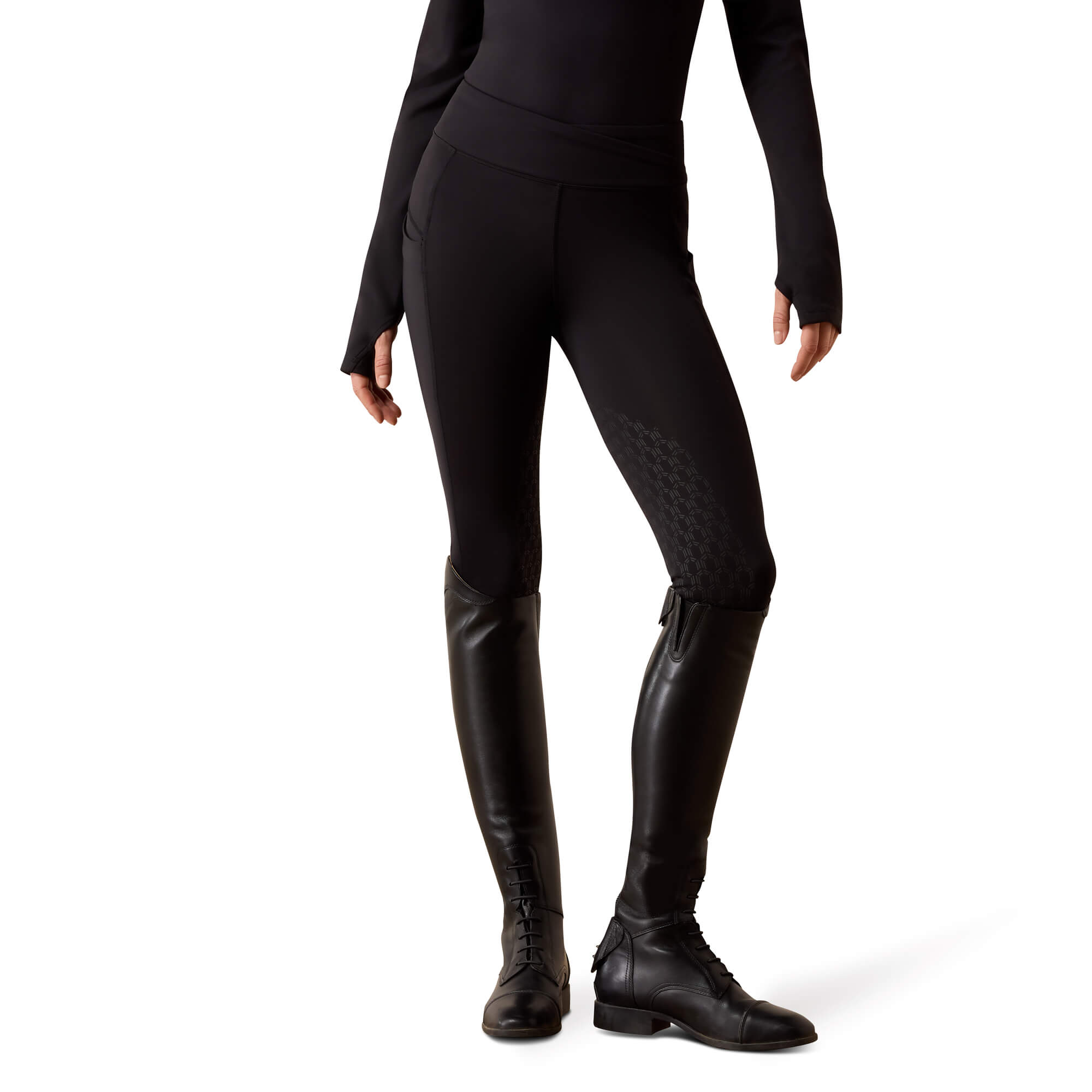 Women's Avail 2.0 Half Grip Tight in Black Polyester/Elastane, Size: XS Regular by Ariat