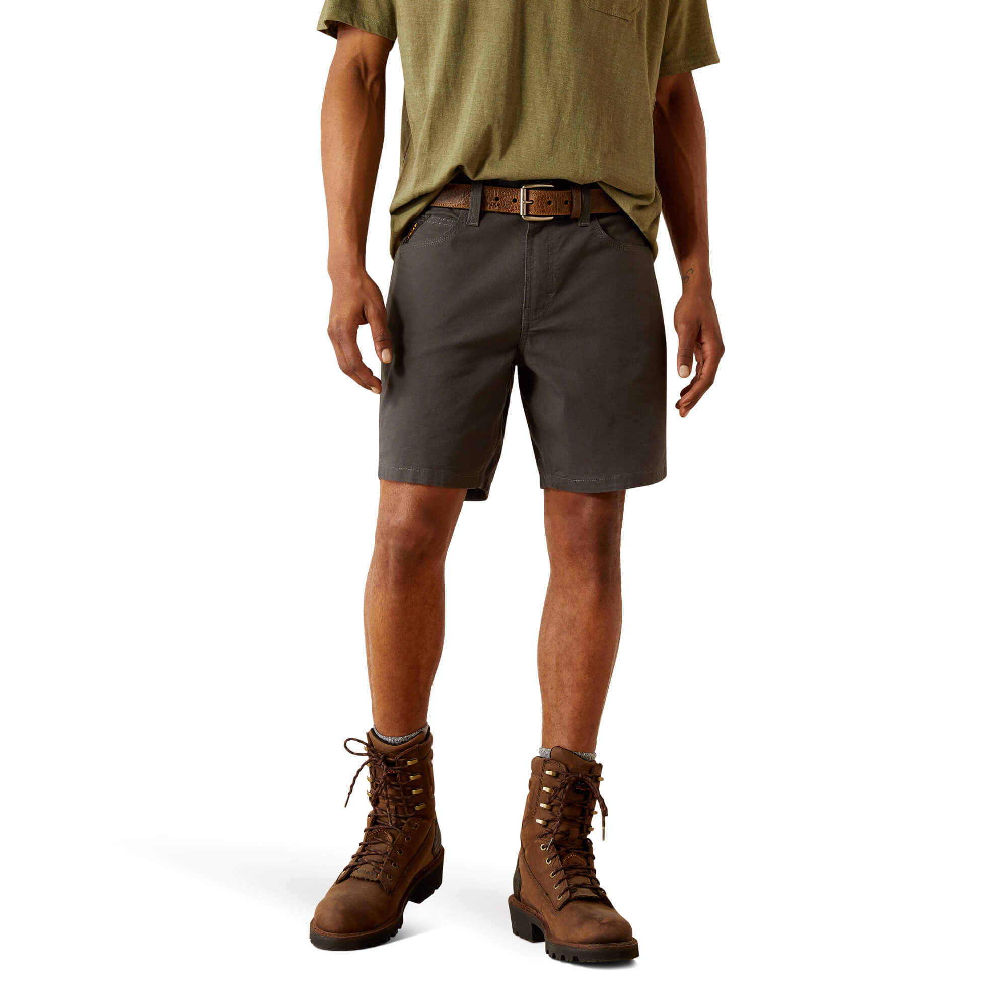 Men's Rebar DuraStretch Made Tough 8 Short in Grey Regular by Ariat"