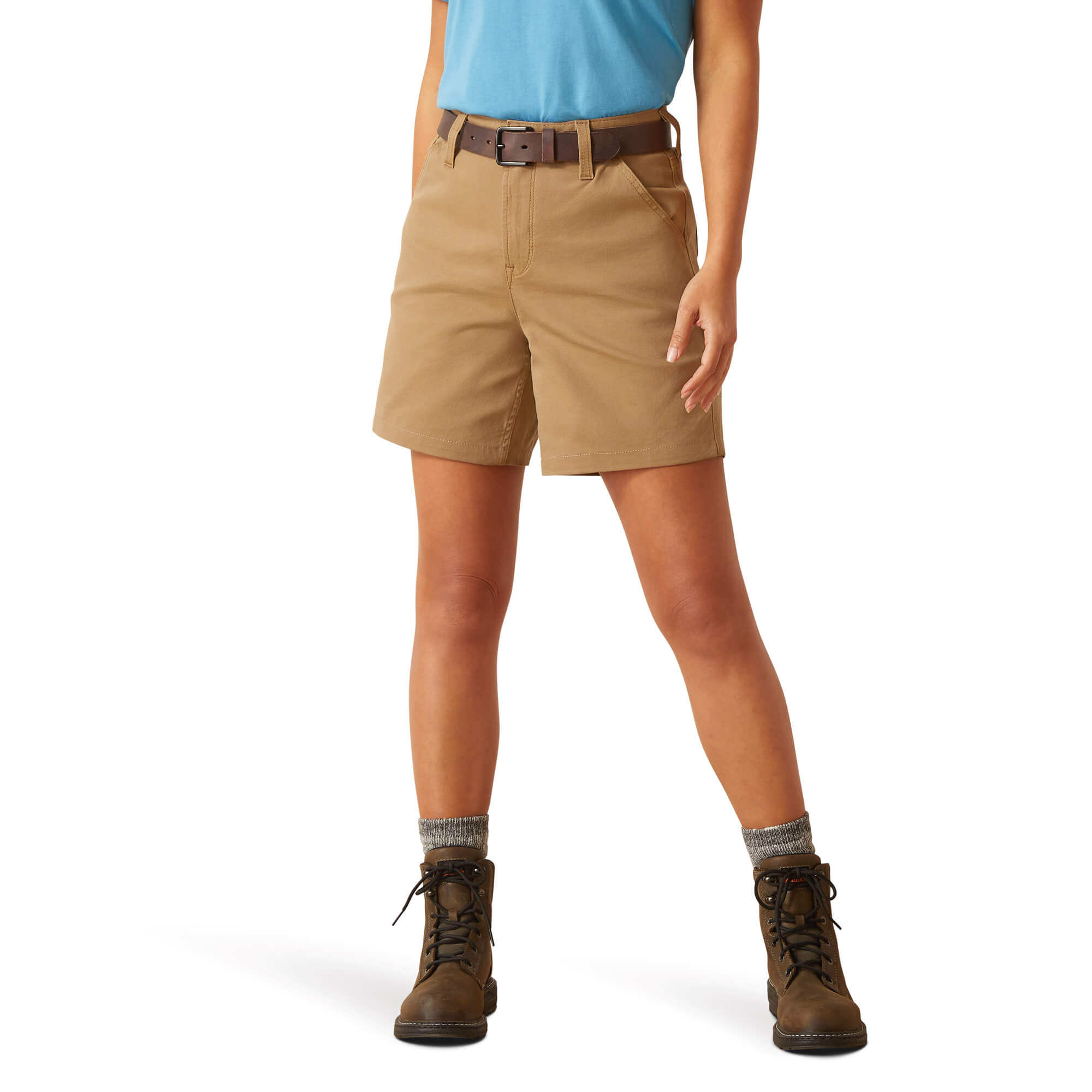 Women's Rebar PR Made Tough 6" Short in Field Khaki Cotton/Elasterell-P/Elastane, Size: 25 Regular by Ariat